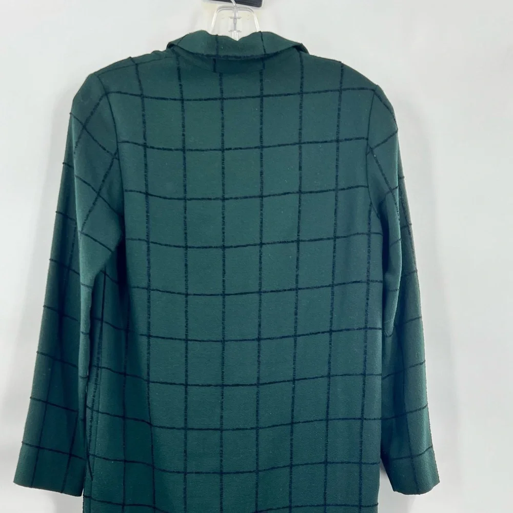 COS green black long sleeve dress button front size 4